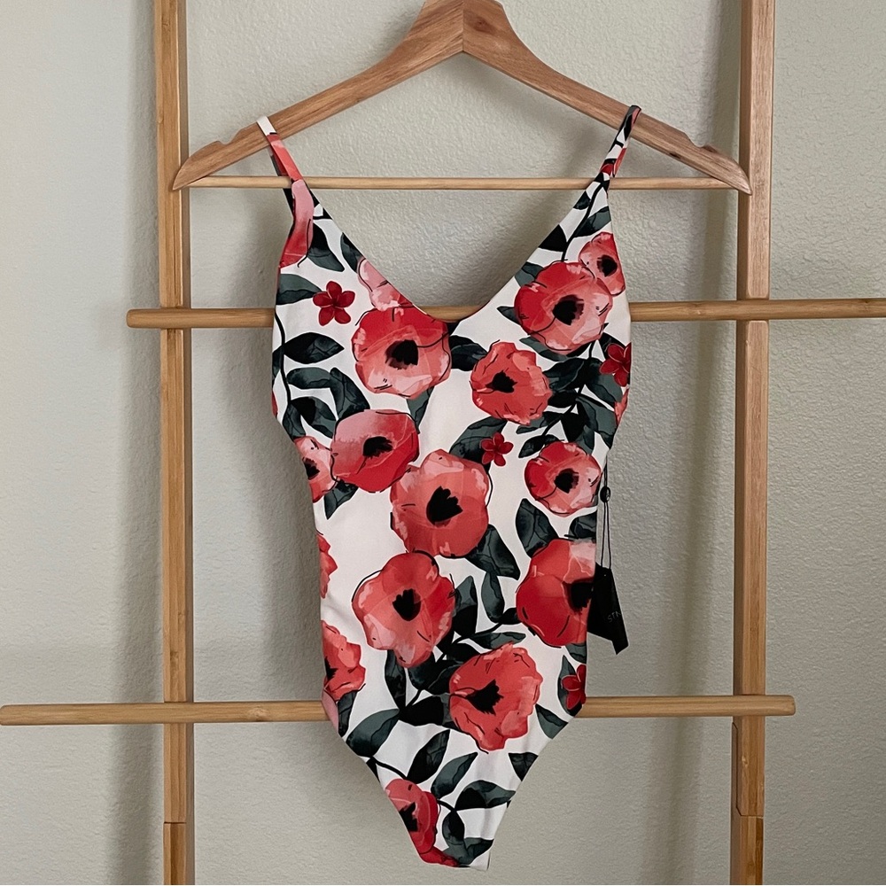 Stone Fox One Piece Side Cutout Swimsuit Floral